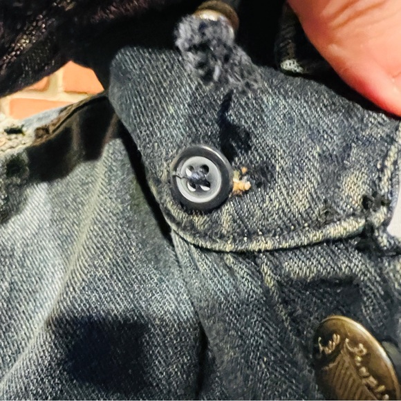 FREE PEOPLE Distressed Sweater Jean Jacket - Picture 9 of 11